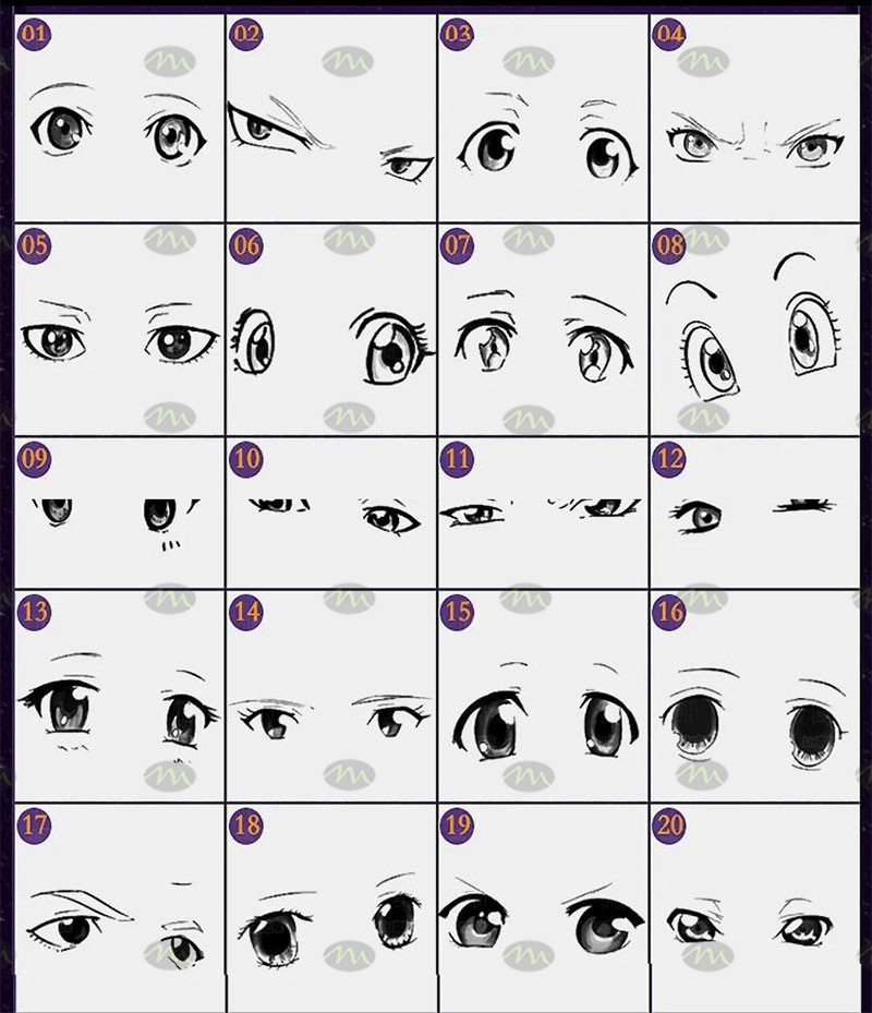 Procreate Anime Eye Stamp Brush for Eyes Reference Brush 