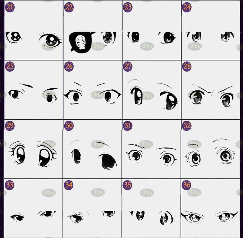 Procreate Anime Eye Stamp Brush for Eyes Reference Brush 