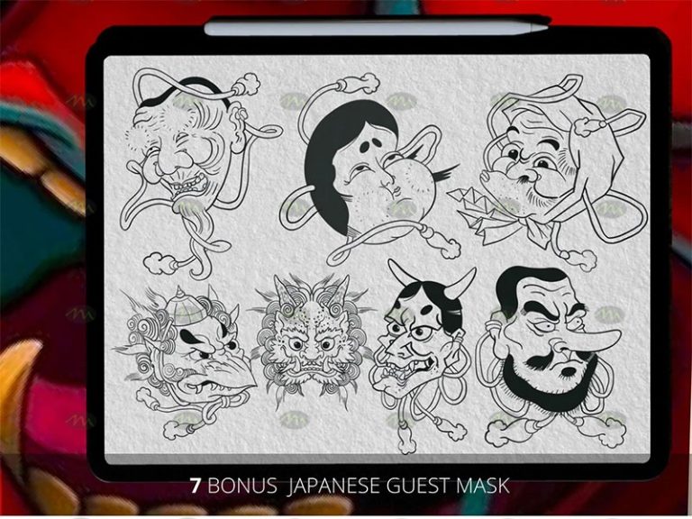 Free download Traditional Japanese tattoo pattern Procreate brush ...