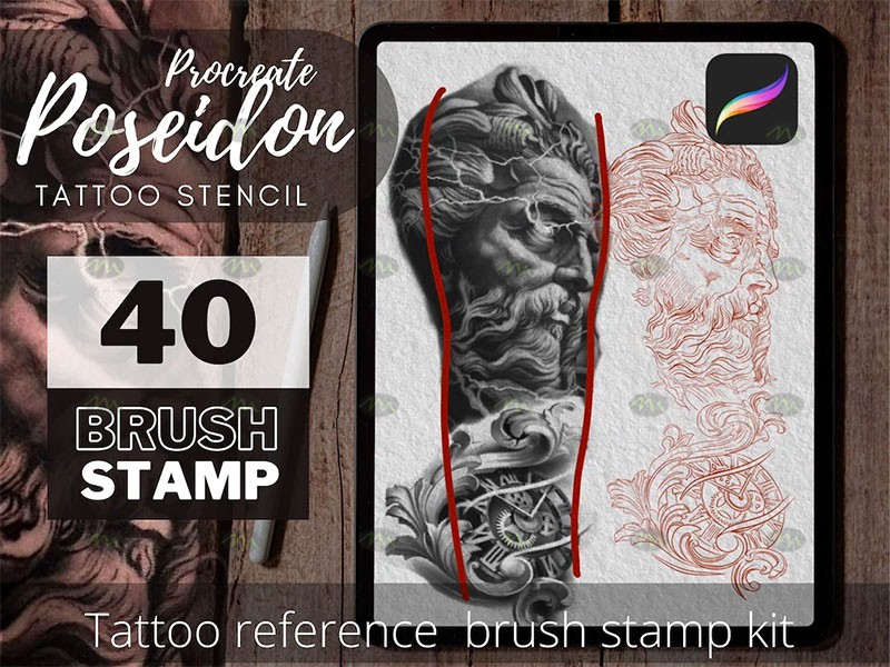 9 Free Lettering Tattoo Brushes for Procreate application by Haris Jonson   Brushestock