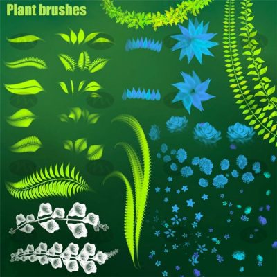 free procreate leaf brushes