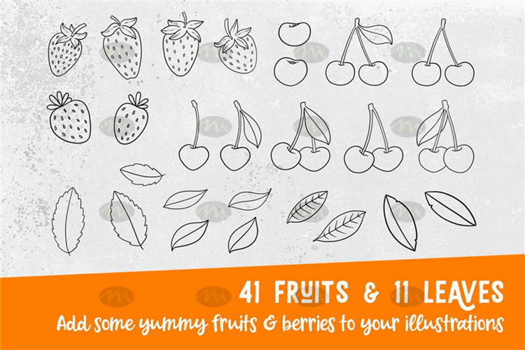 Procreate Brush Stamp Fruit Flat Set - Free Download