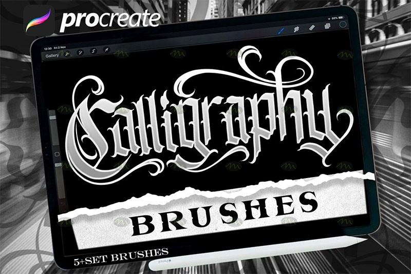 gothic calligraphy brush procreate free