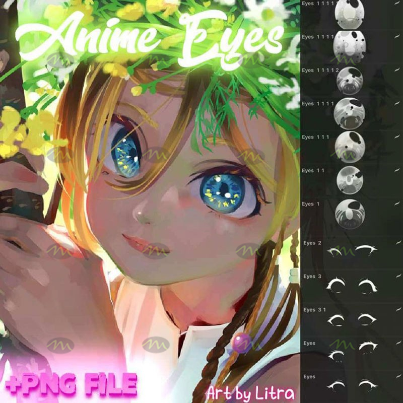 Free anime eyes brush pack for procreate! - LIBRIUM