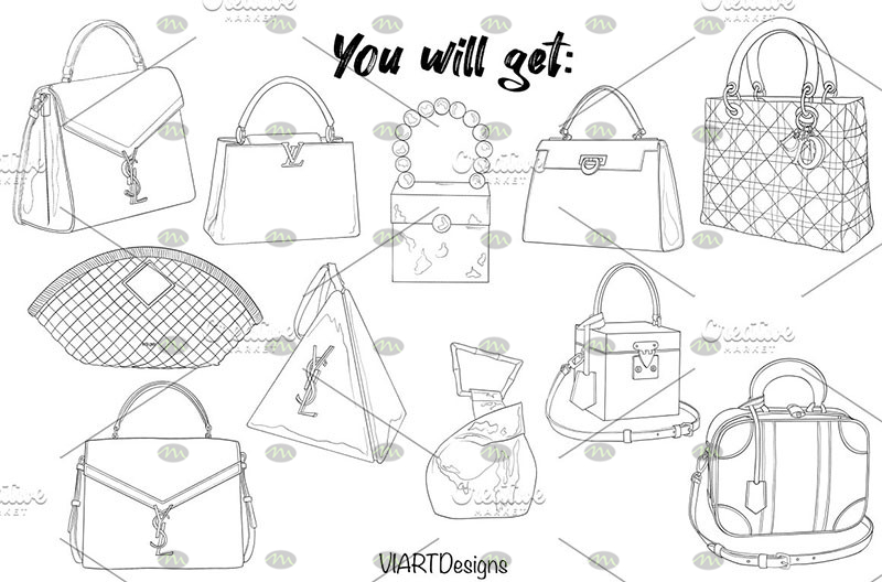 Handbag Drawing Purse Vector Images (over 1,000)-hangkhonggiare.com.vn