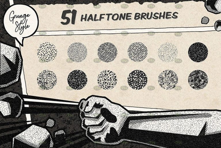 Free download Retro Comic Halftone Texture Procreate Brushes ...