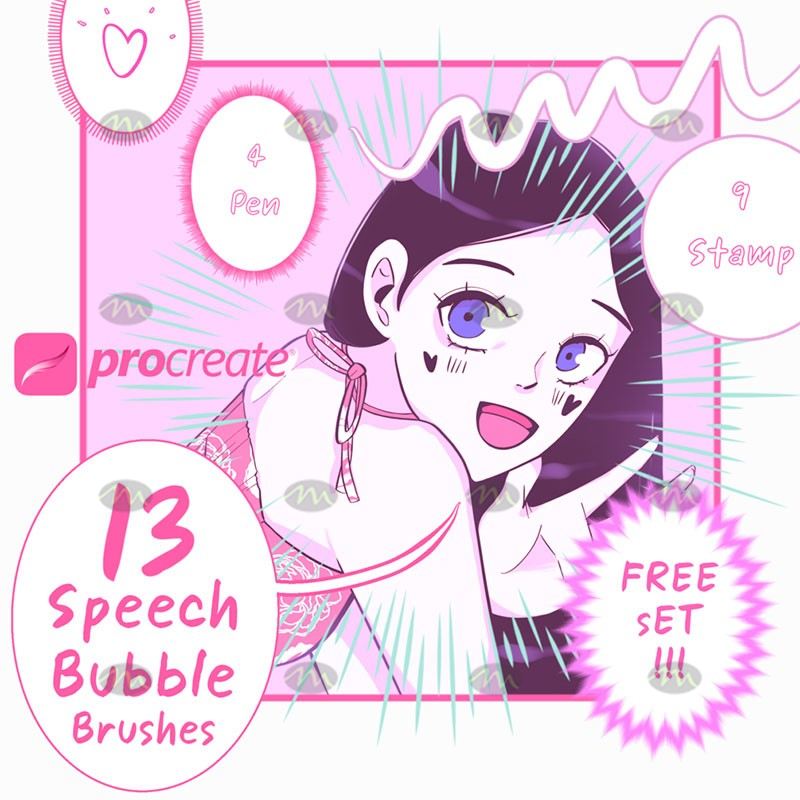 Free anime bubble brushset(for Procreate 5)!