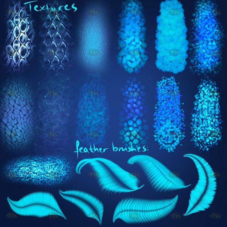 Free download 80 animal scales and horns, feather pattern Procreate