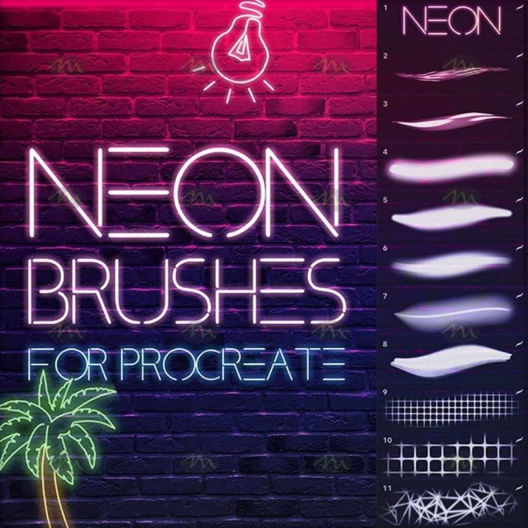 Free download Neon effect Procreate brushes Procreate brushes