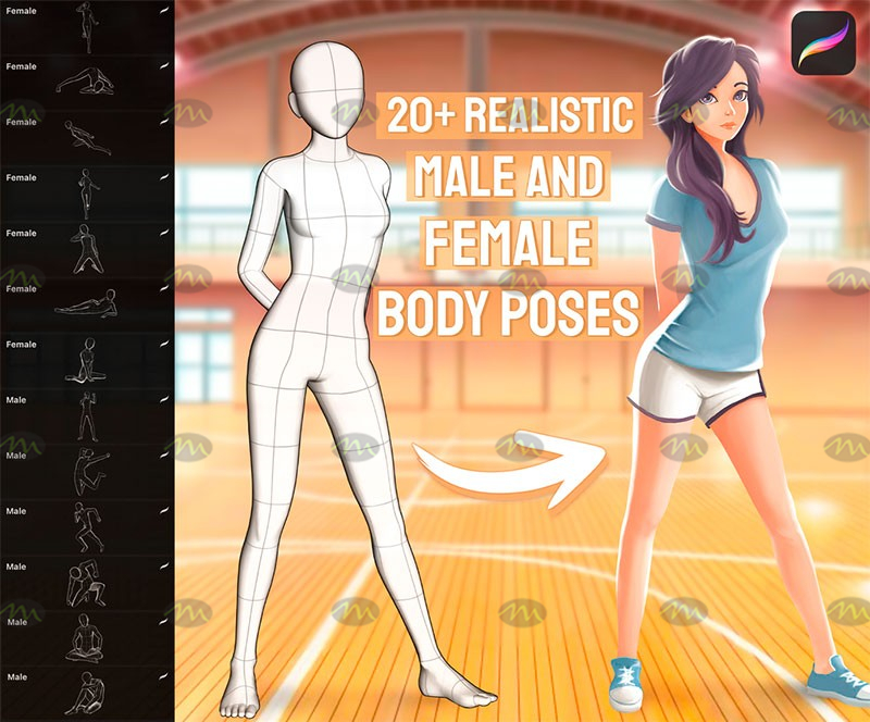 Free download 20 character 3D model Procreate brushes - Procreate brushes