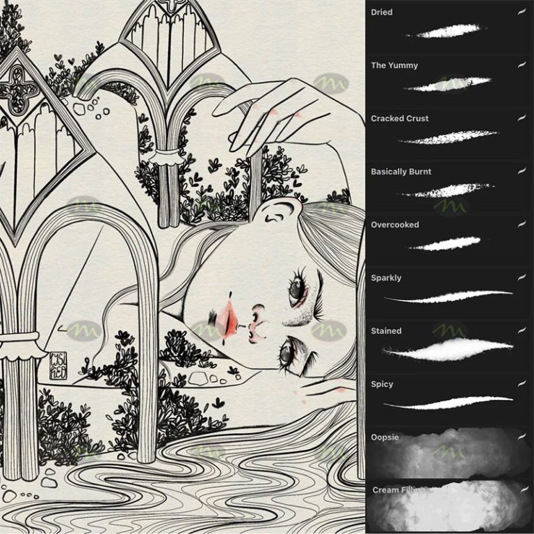 Free download Procreate special ink effect brushes Procreate brushes