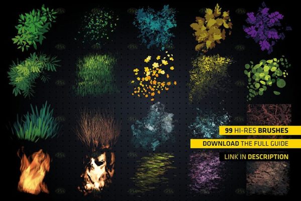 Free download Procreate Natural Leaf and Grass Pattern Brushes Set ...