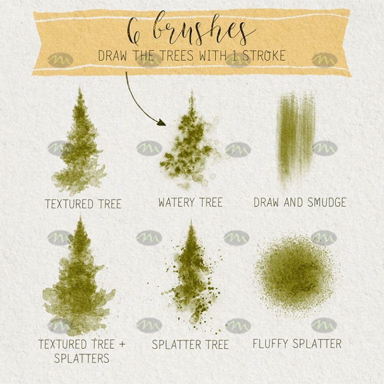 Free download Christmas tree, pine tree Procreate brushes - Procreate ...