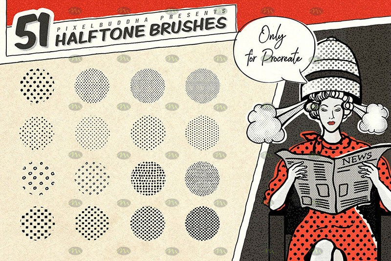 Vintage Comic Book Ink Brushes for Procreate