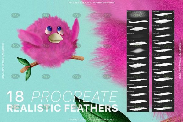 Free download Natural Bird Feather Procreate Brushes - Procreate brushes
