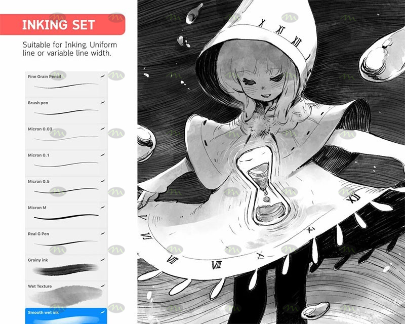 32 Procreate Brushes Anime Female Body Poses Drawing 