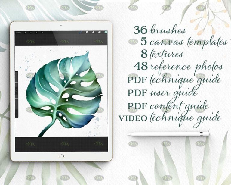 Free download Procreate botanical and floral watercolor brushes set ...