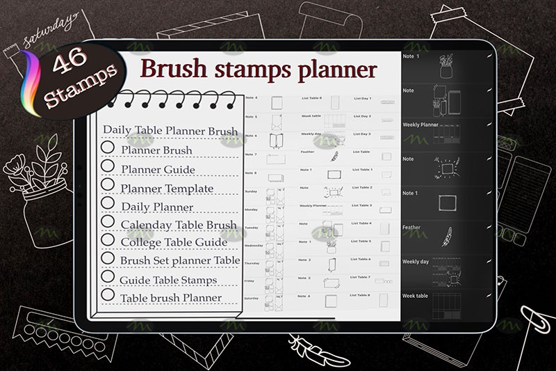Procreate Stamp - Calendar