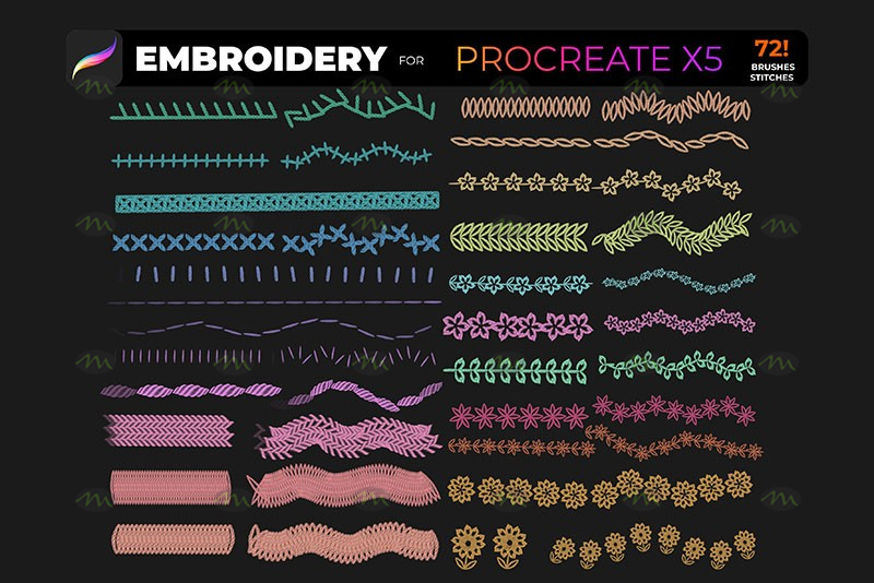 procreate embroidery brushes free