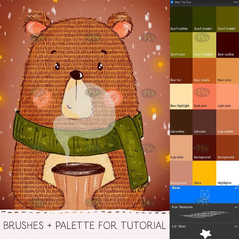 Free download Child Insert Bear Procreate Texture Brushes Procreate