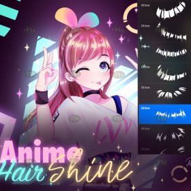 FREE Anime Hair highlights brush pack for procreate  BrushDownloads   Free Download Procreate Brushes 