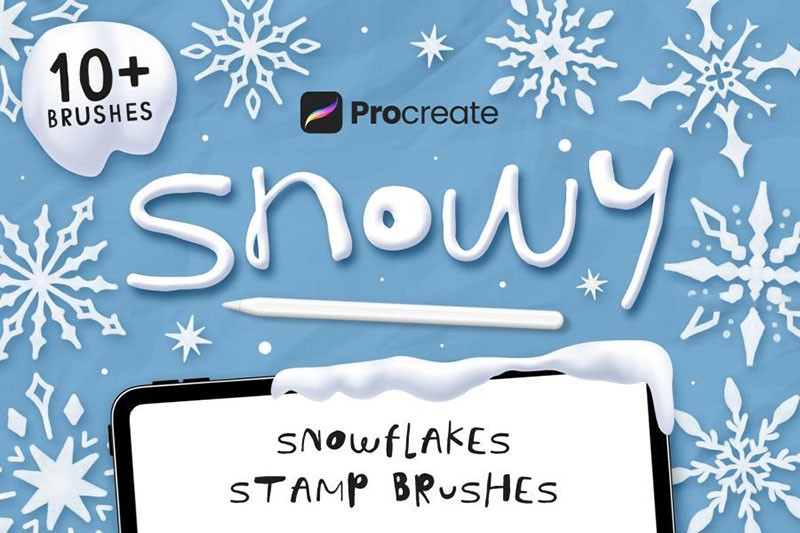 Procreate Winter Snow Brush Free download - Procreate brushes