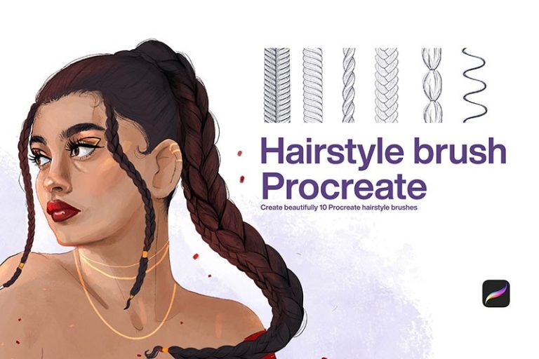 10 Ponytail Hairstyles Procreate Liner Brushes Free download