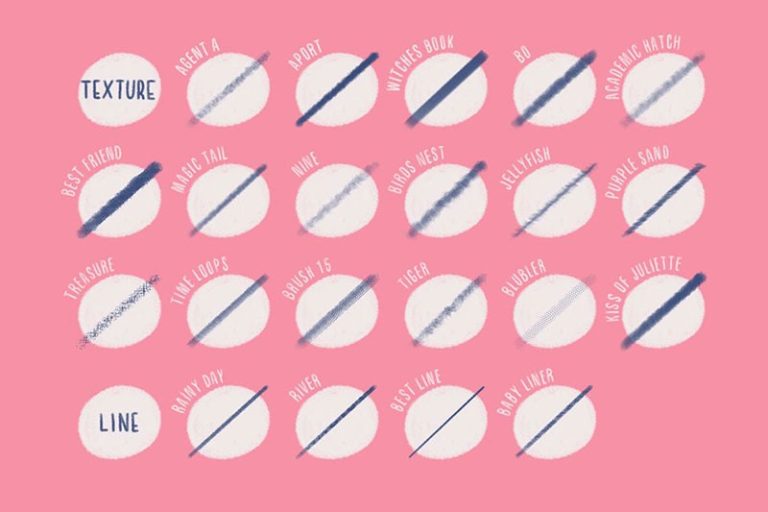 18 Unique Line Texture Procreate Brushes Free download - Procreate brushes
