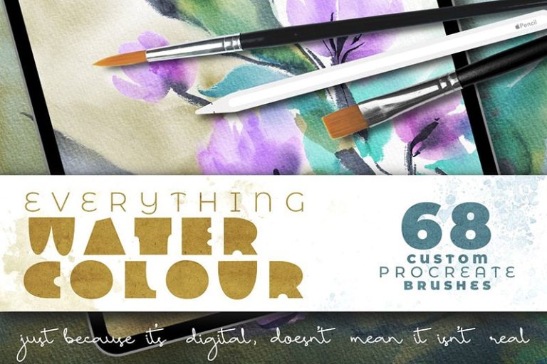 68 Realistic Natural Watercolor Procreate Brushes Free download ...