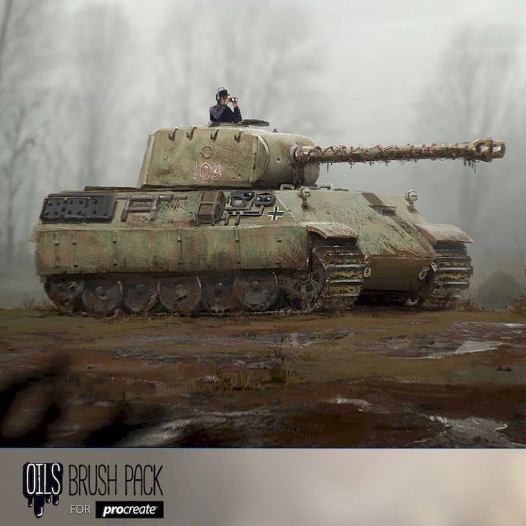 38 Vintage Oil Thick Paint Procreate Brushes Free download Procreate