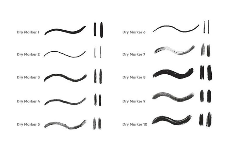 10 Dry Marker Procreate Brushes download Procreate brushes