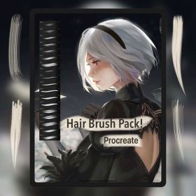 Anime Hair Stamp Brush for Procreate 31 Chibi Hair Reference 