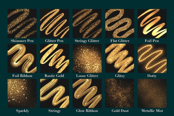 40 Gold Foil Glitter Texture Procreate Brushes Free download ...