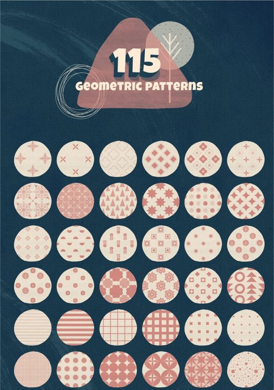 350+ Hand-Drawn Geometric Floral Patterns Procreate Brush Set Free ...