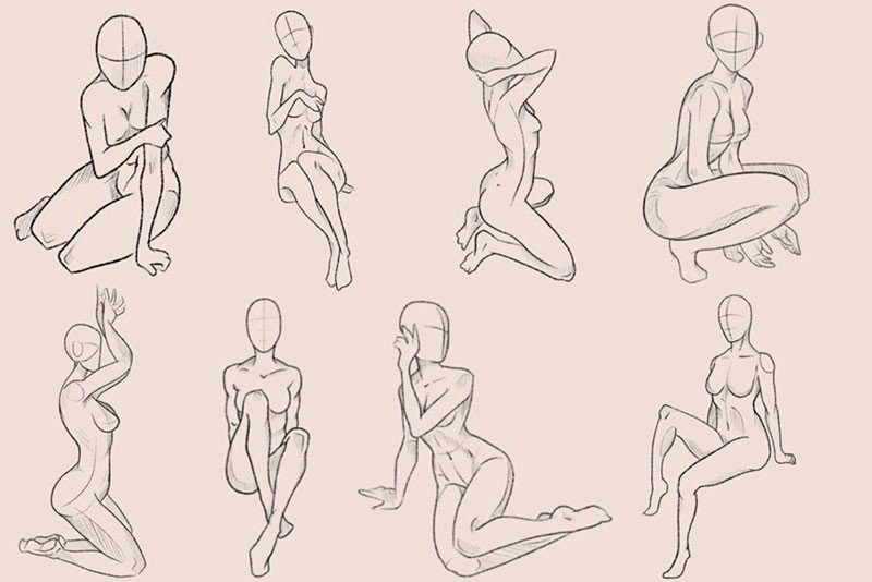 Continuous line drawing woman yoga pose Royalty Free Vector