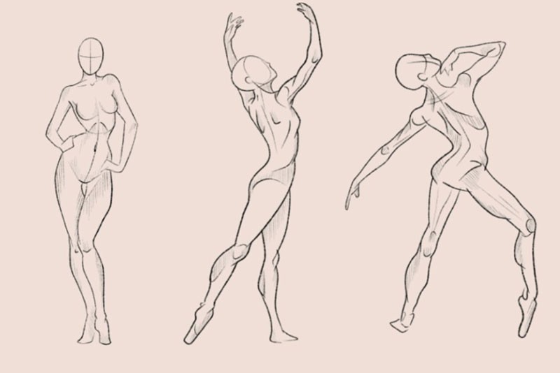 sketches 1-3 of female practice while referencing poses! : r/furry