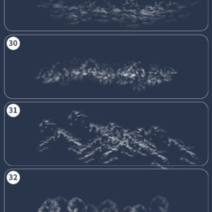 Procreate brushes clouds hand-painted white clouds realistic clouds ...