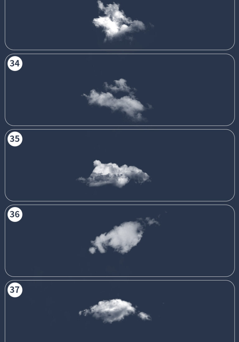 Procreate brushes clouds hand-painted white clouds realistic clouds ...