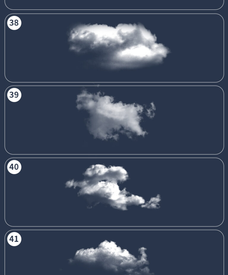 Procreate brushes clouds hand-painted white clouds realistic clouds ...