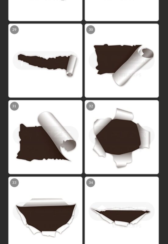 procreate brushes Photoshop brushes paper holes paper tear tearing ...