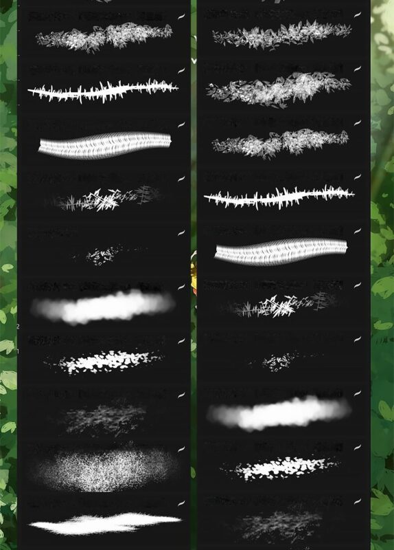 Tree Leaves Procreate Brush Flower Grass Leaves Floating Down Vine