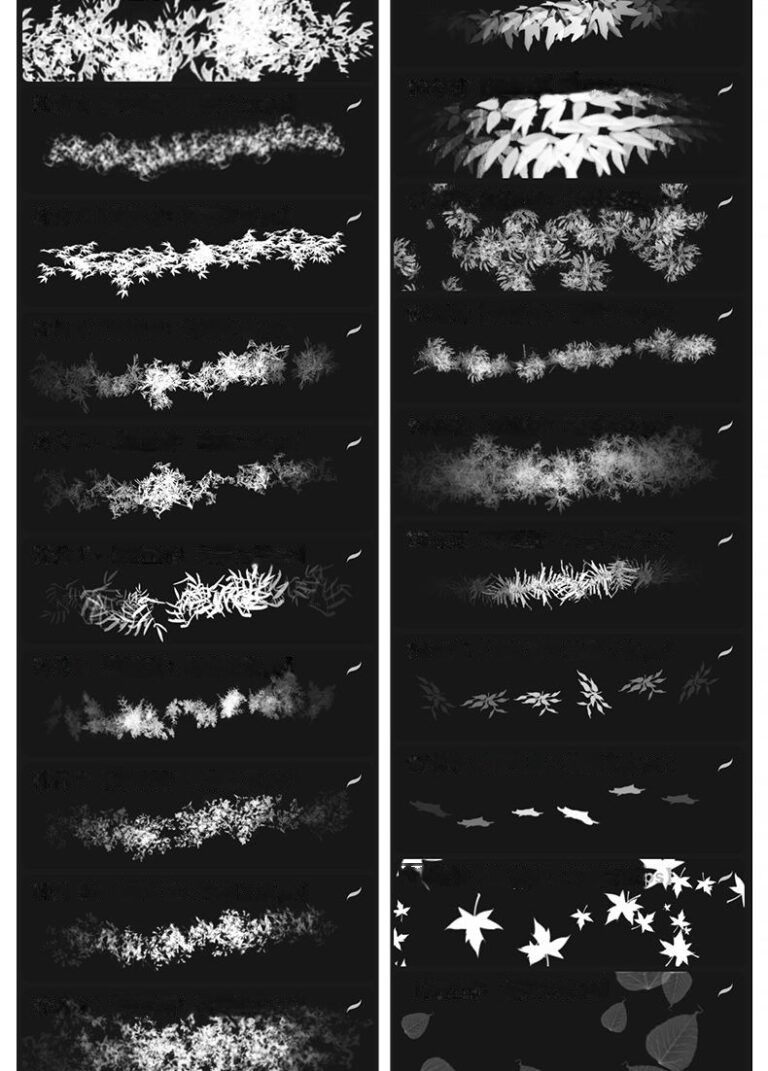 leaves falling procreate brushes photoshop brushes plants maple leaves ...