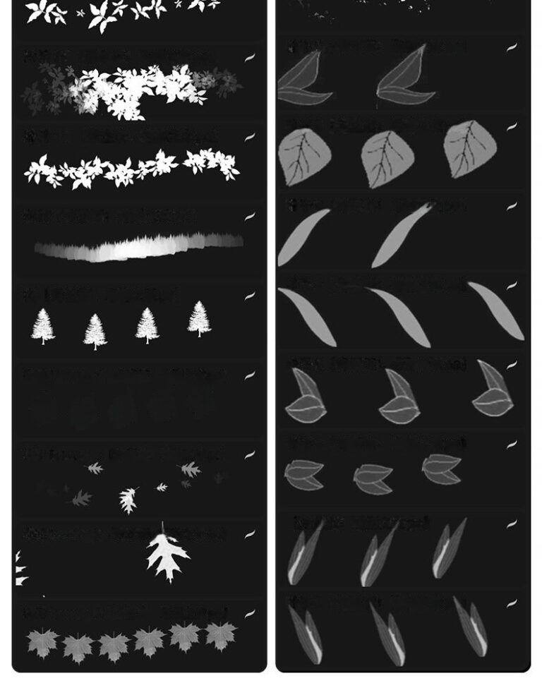 leaves falling procreate brushes photoshop brushes plants maple leaves ...