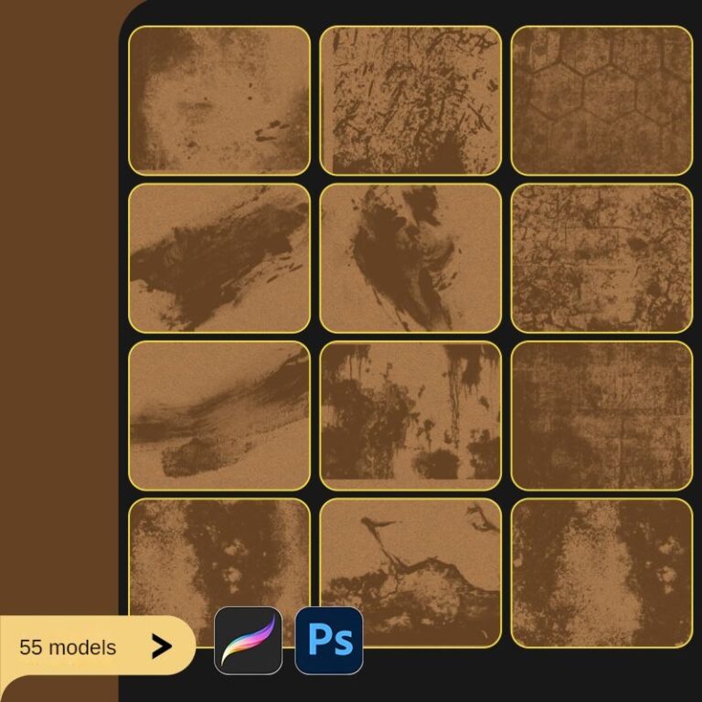 Aged effects procreate brushes brushes dust powder particles