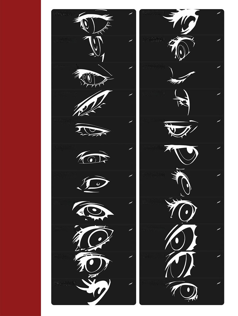 Hand-drawn anime characters eyes procreate brushes Photoshop brushes  painting aids line drawing polygonal illustration practice - Procreate  brushes