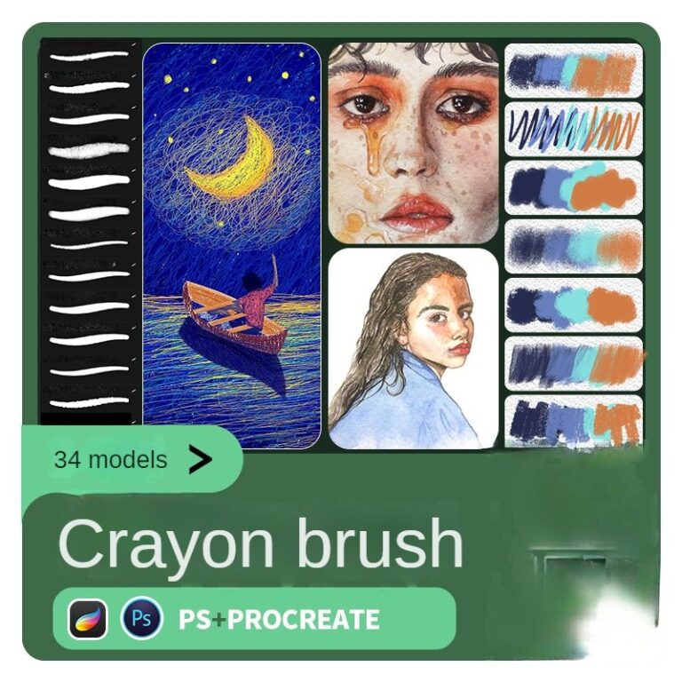 Crayon procreate brushes Photoshop brushes oil paint stick graffiti ...