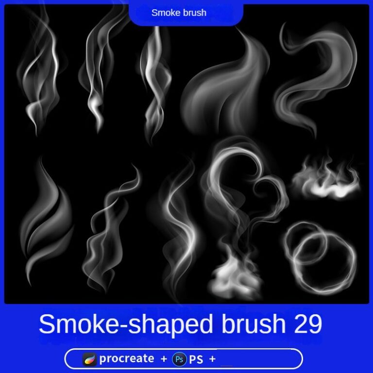 procreate brushes smoky photoshop smoking cooking smoke vapor clouds ...