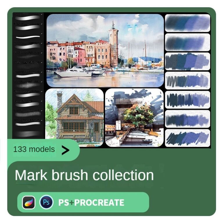 Simulation marker Photoshop brushes procreate brushes hand drawing ...