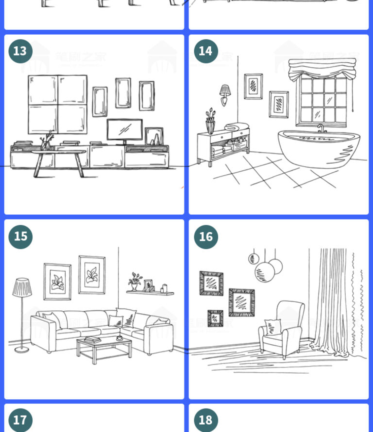 procreate brushes interior design space furniture living room ...