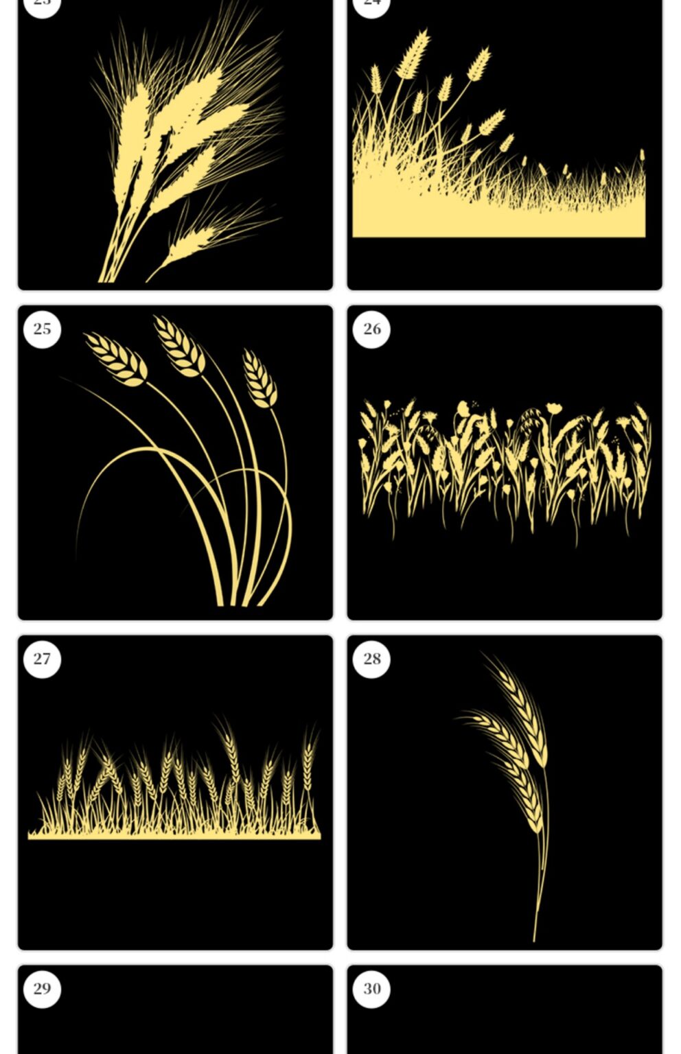 procreate brushes Photoshop brushes rice ears wheat ears emblem wheat ...